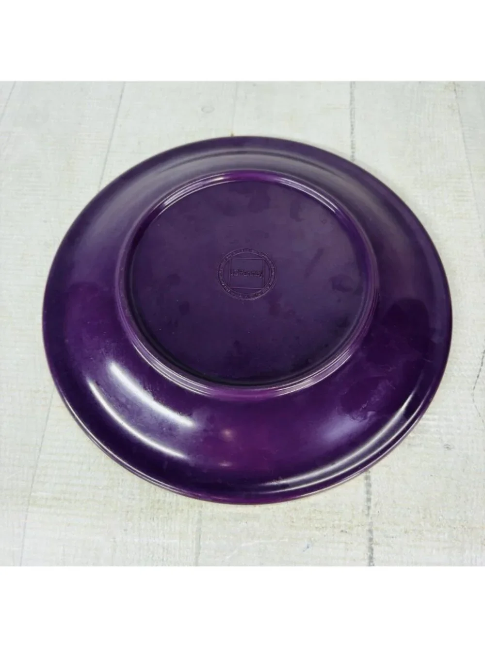 JC Penny Home Collection FRUIT MULTI Purple Melamine Salad Lunch Plates Set of 4
